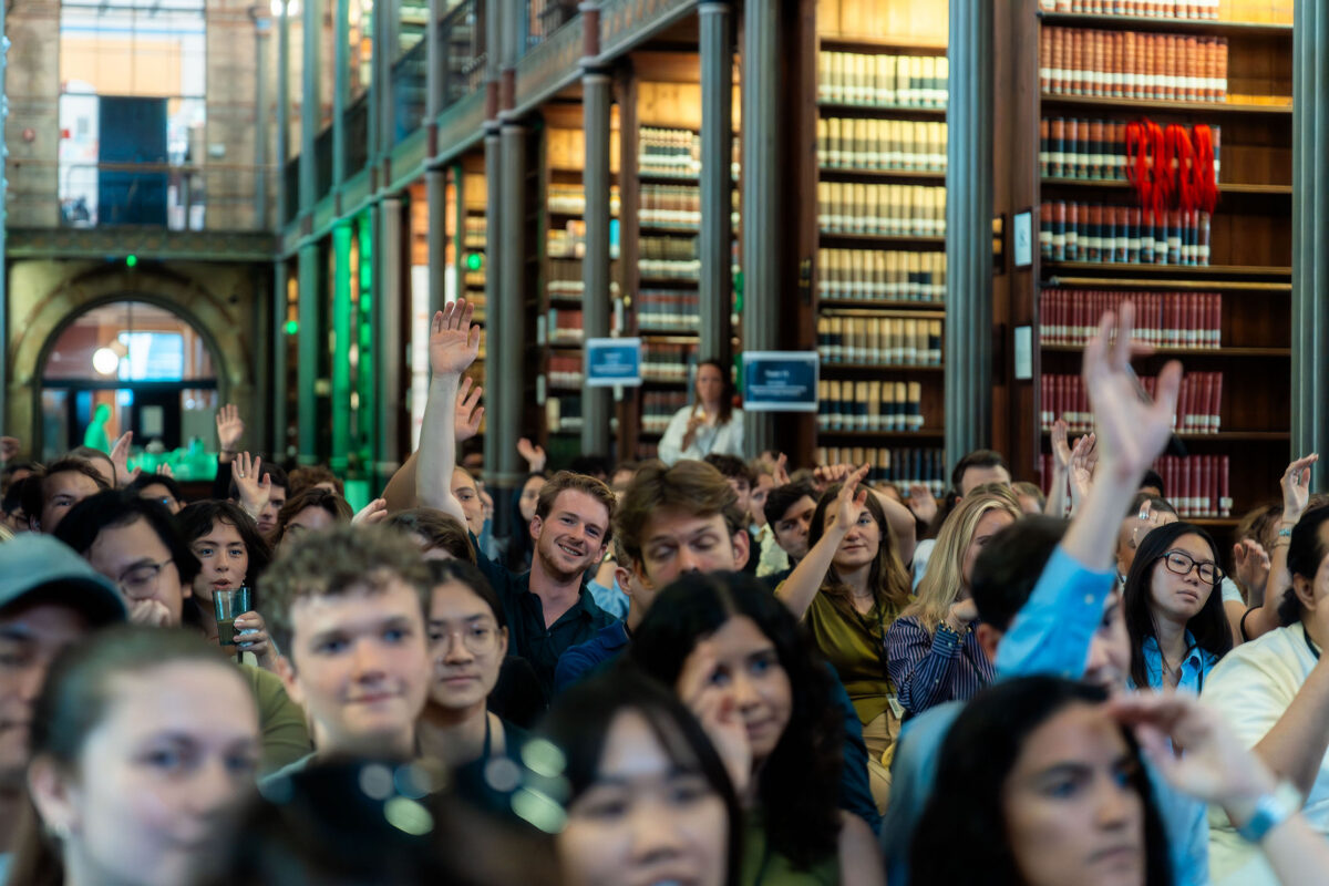 Students in the library, University of Copenhagen.