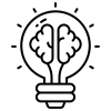 Icon displaying a lightbulb.