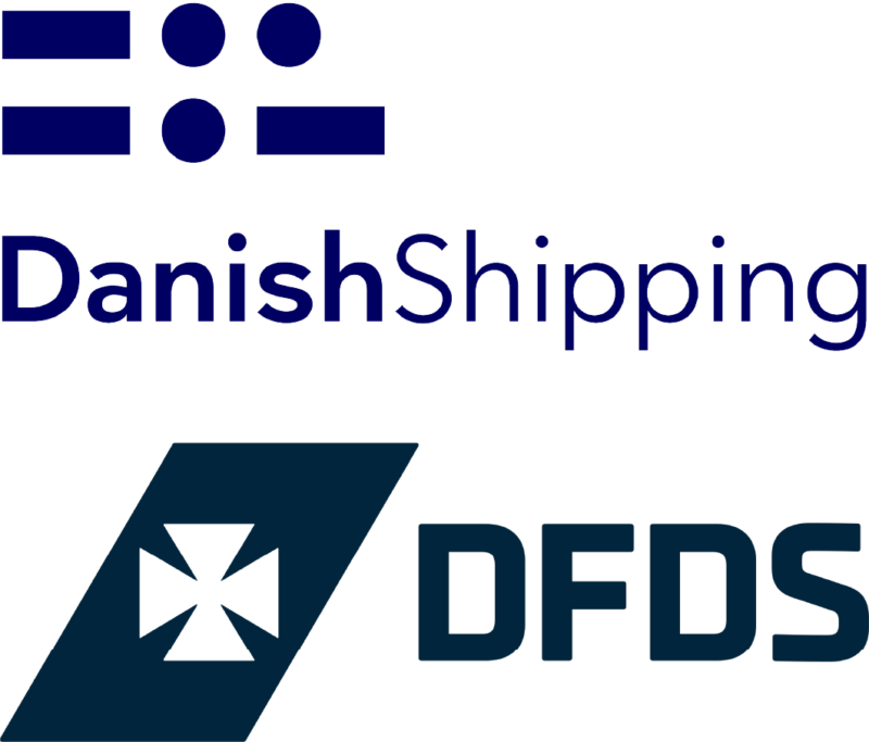 Danish Shipping & DFDS, logos.